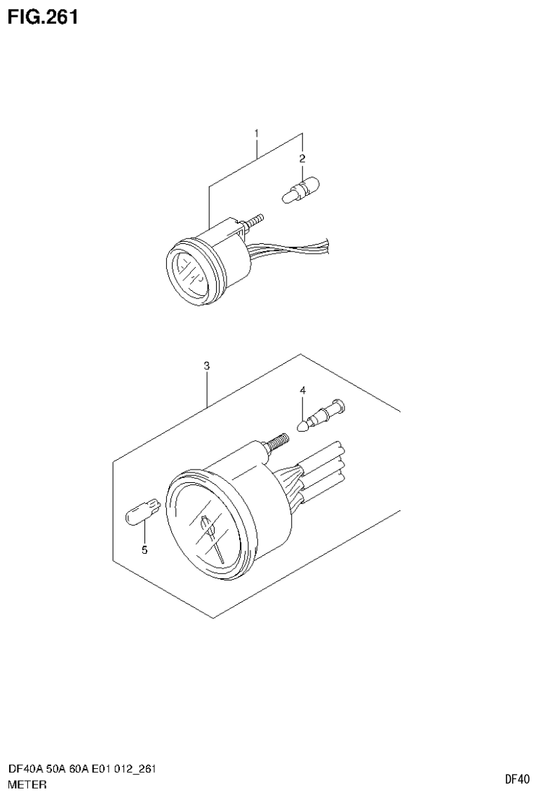 Suzuki DF40AST, DF50A, DF50ATH METER (DF50A E1) parts diagram